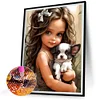 Sweet Cool Girl-Full Round Diamond Painting 30*40CM