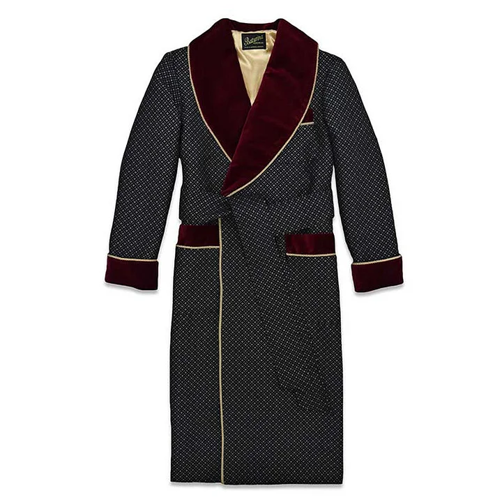 Men's Dressing Gown Burgundy Velvet Men's Dressing Gown Burgundy Velvet