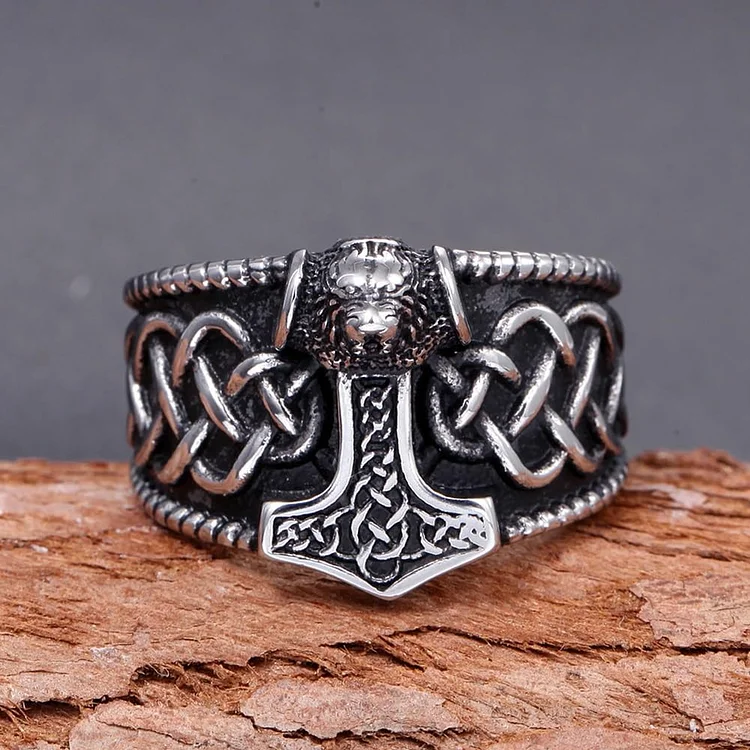 Thor's Hammer Stainless Steel Viking Ring