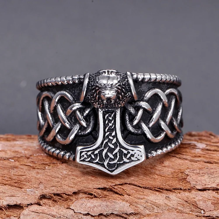 Coutureaura Thor's Hammer Stainless Steel Viking Ring