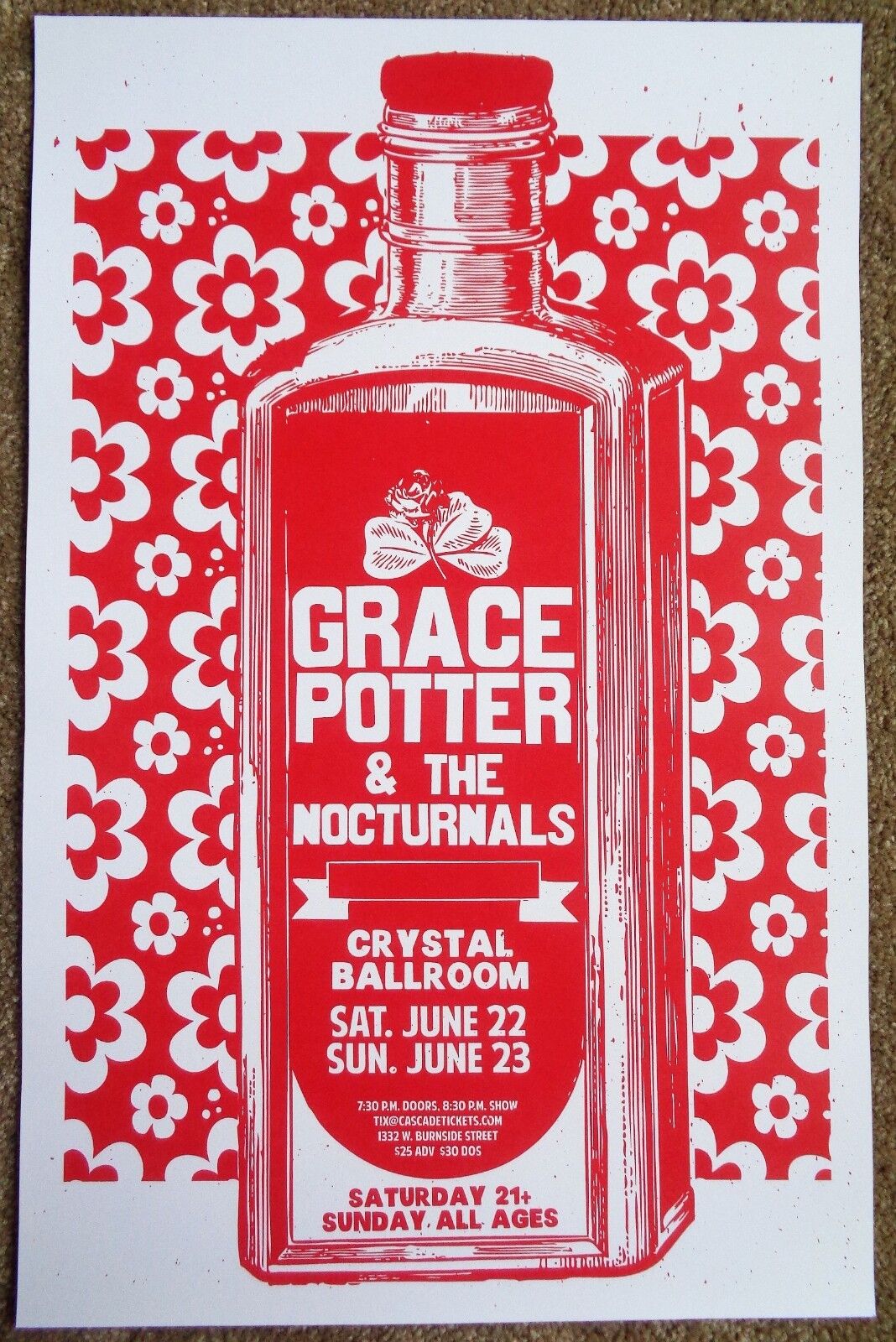 GRACE POTTER AND NOCTURNALS 2013 Gig POSTER Portland Oregon Concert