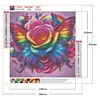 Roses arc-en-ciel et papillons-plein diamant rond peinture-30 * 30cm
