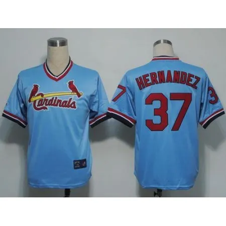 Cardinals #37 Keith Hernandez Blue Cooperstown Throwback Stitched MLB Jersey