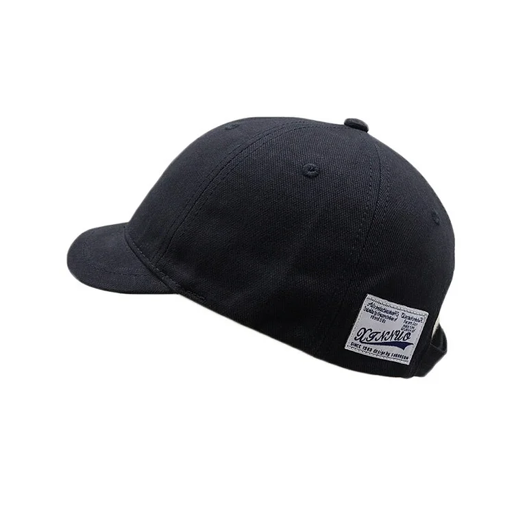 3cm Short Brim Baseball Cap for Men Casual Retro Soft Top 6 Panels Snapback Caps for Women Short Billed Umpire Dad Hats