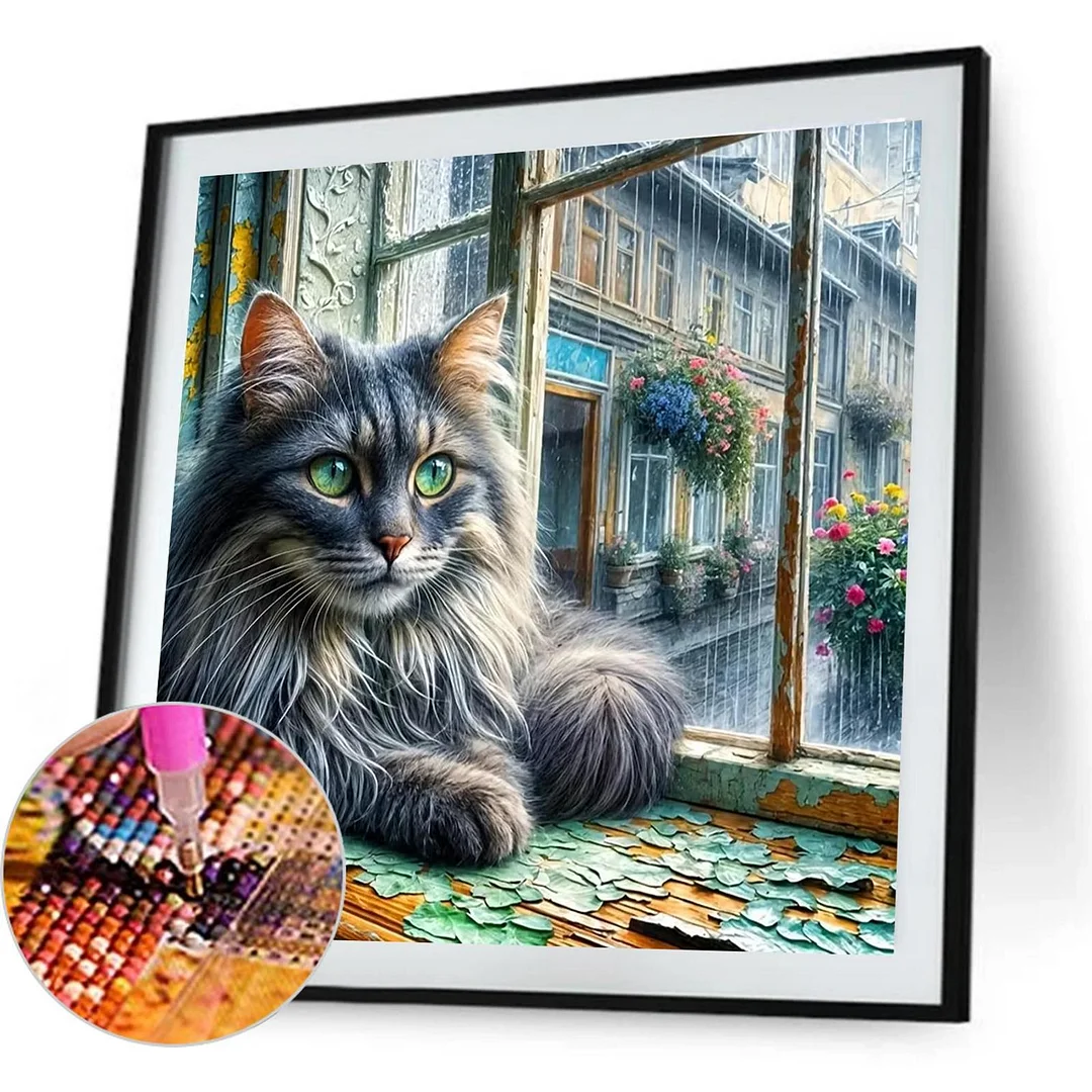 Diamond Painting - Full Round Drill - Cat(Canvas|Canvas|40*40cm)