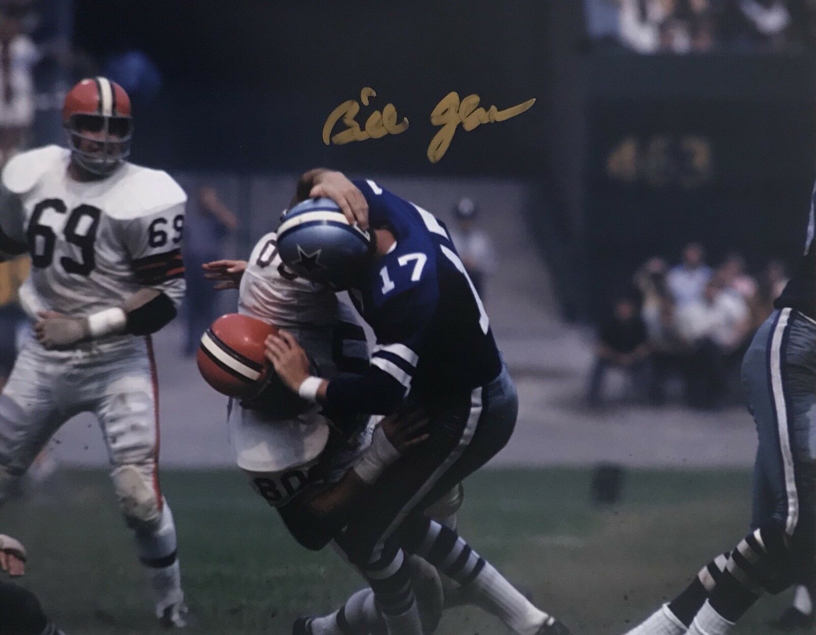 Bill Glass Signed Autographed Cleveland Browns 8x10 Photo Poster painting 64 Champs Coa