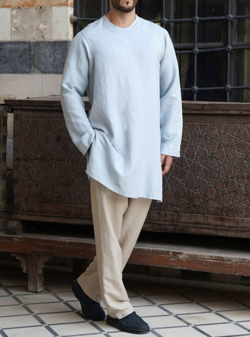 Men's casual fashion two piece suit in white khaki