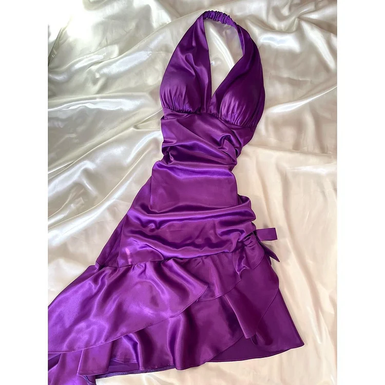 Purple Retro Elegant Simple MidLength Homecoming Dress Daily Date Dress Weekend Outfit Fashionable And Comfortable Popular Dress