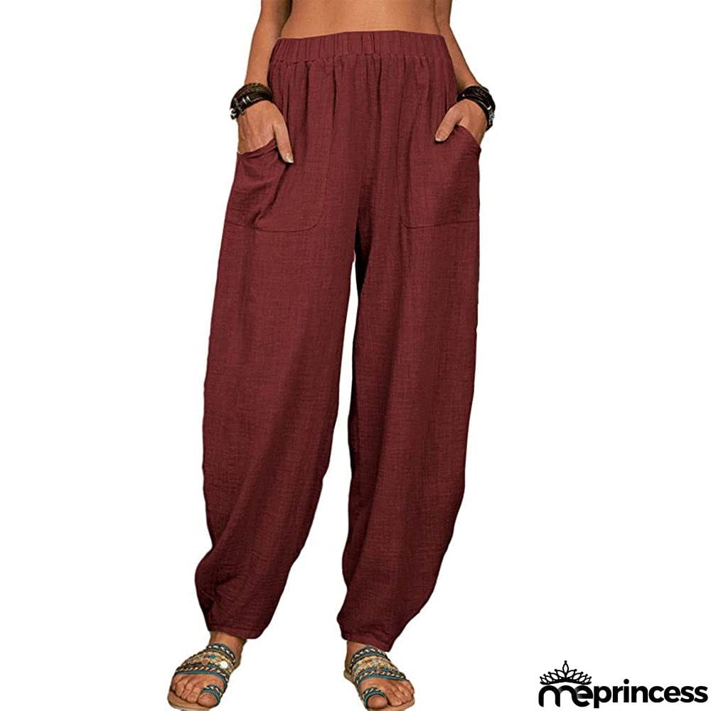 Women's Pure Color Casual Cotton Pants