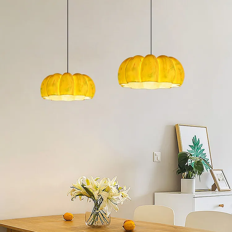 Yellow Pumpkin Pendant Light