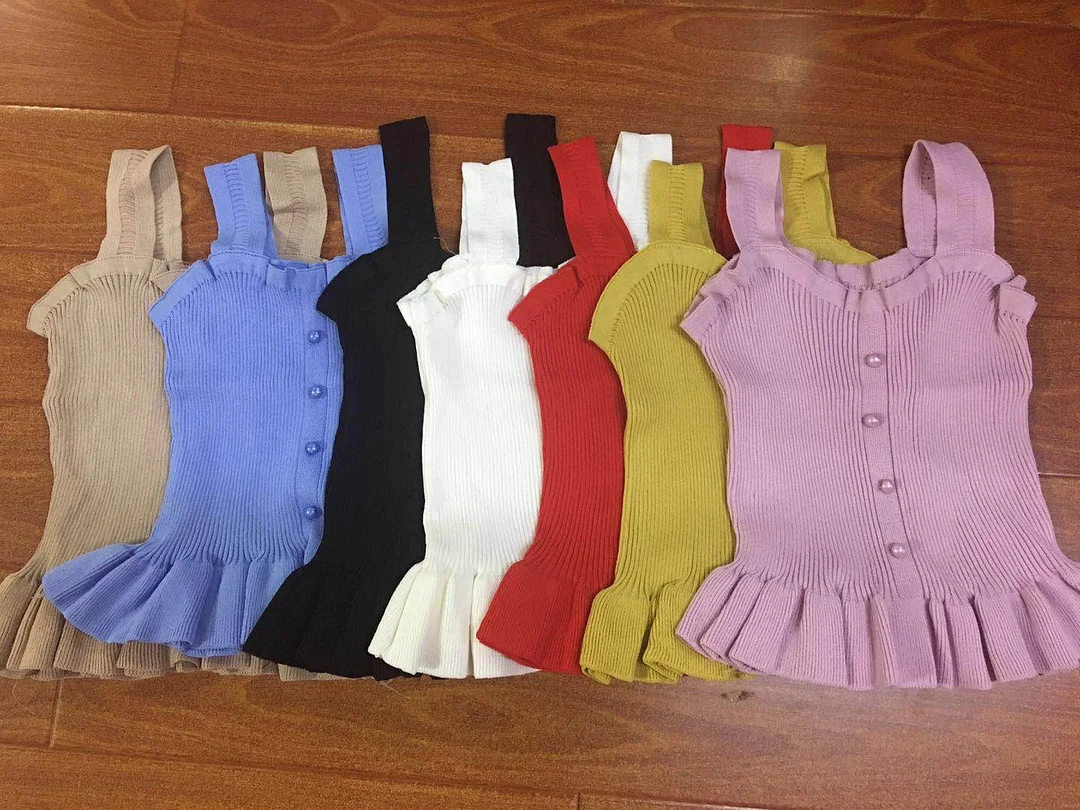 Uveng Uveng Summer New Vest Sling Women Wear A Sexy Wooden Ear Top