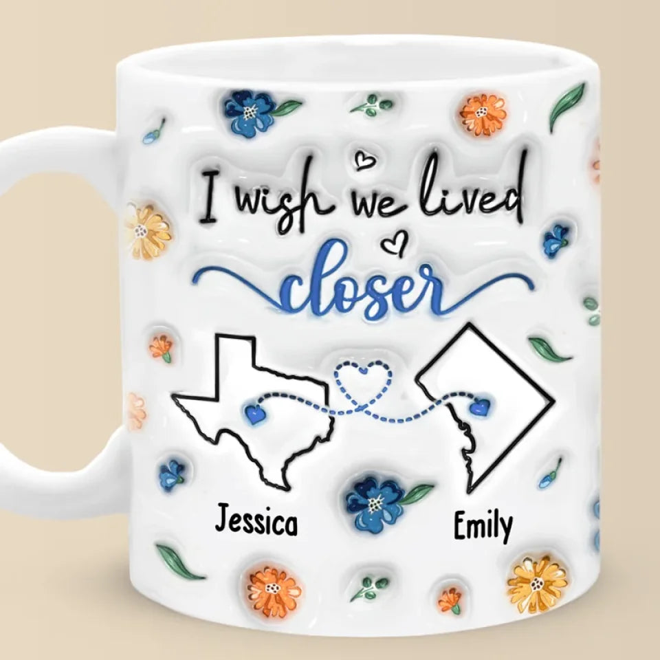 Loveyoufancy I Found A Sister By Heart - Bestie Personalized Custom 3D Inflated Effect Printed Mug - Gift For Best Friends, BFF, Sisters