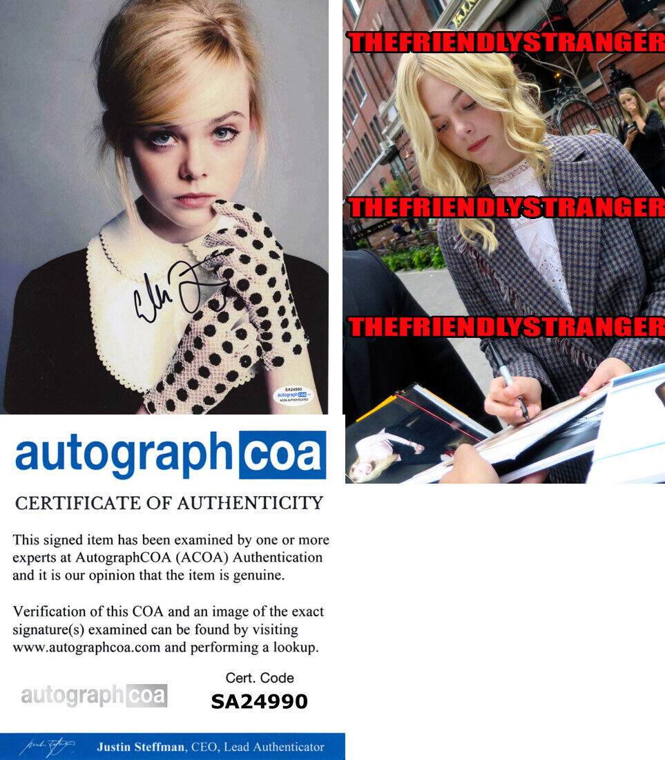 ELLE FANNING signed Autographed 8X10 Photo Poster painting - PROOF - Rare Signature ACOA COA