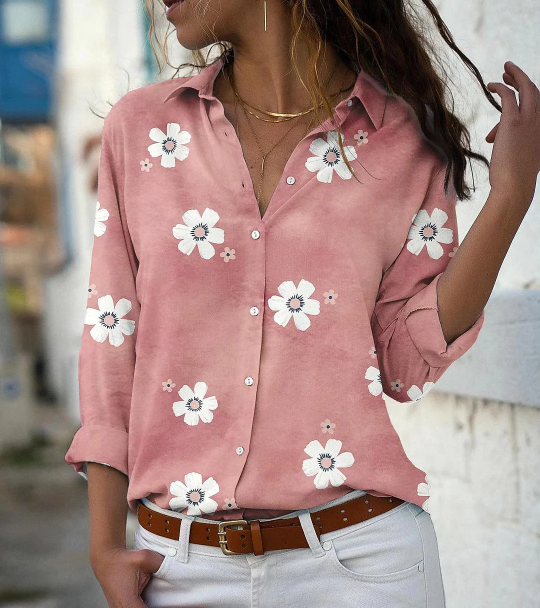 Floral Print Women Shirts And Blouses 2022 Spring Fashion Turn-down Collar Long Sleeve Office Lady Tops Plus Size Casual Blouse