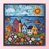 (US Local)House-14CT Stamped Cross Stitch Kit(40x40cm)