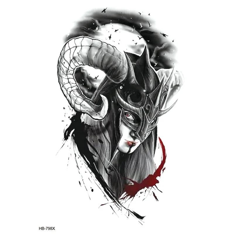 Temporary Tattoos Fake Tattoo Sticker Skull Joker Clown Tatto Hand Arm Foot Body Art Tiger Owl Tatoo Waterproof Tattoos