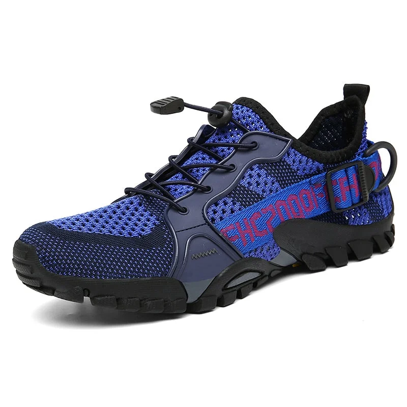 school supplies  New Trekking Mountain Shoes Men Outdoor Athletic Shoes Wearable Sports Upstream Shoes For Man Light Elastic Band Trainers