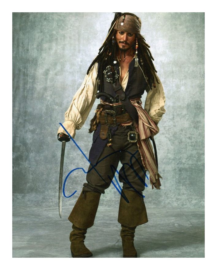 JOHNNY DEPP - PIRATES AUTOGRAPHED SIGNED A4 PP POSTER Photo Poster painting PRINT 1