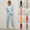 Women's Pajamas Solid Color Long-sleeved Loose Casual Home Wear