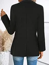 Elegant Women's Blazer Knit Jacket - Polyester Blend, Stretch, Solid Color, Long Sleeve, Zip Detail, Single Button Front, Regular Fit - Fall/Winter Collection