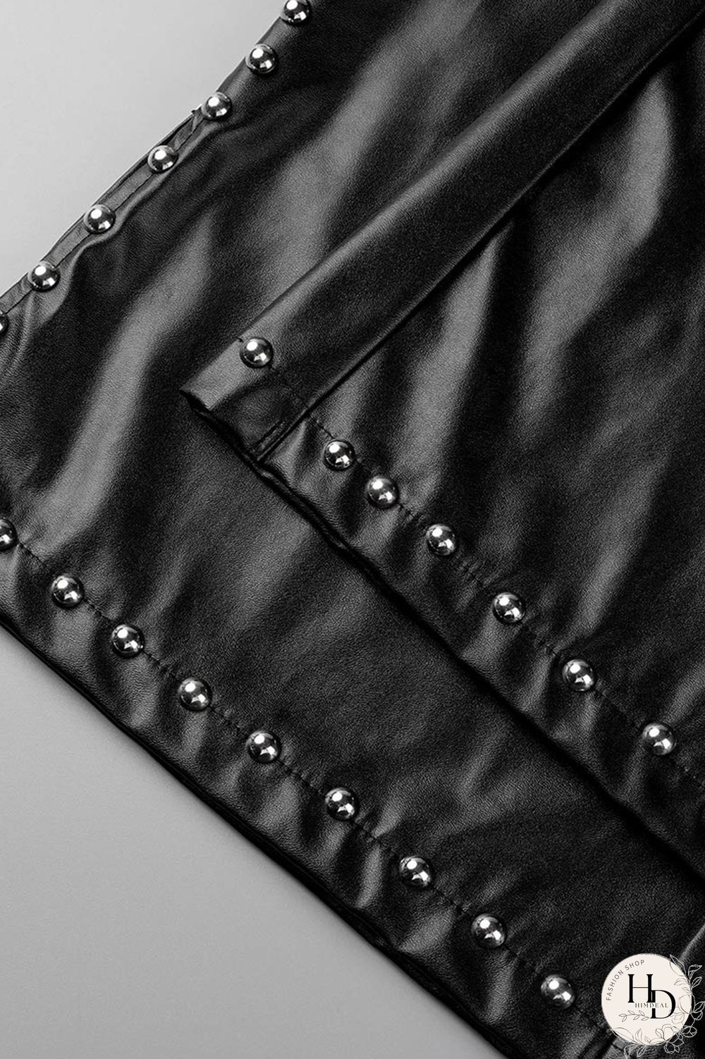 Black Fashion Casual Solid Patchwork Slit Regular High Waist Trousers