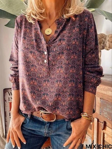 Floral Casual Printed Shirts & Tops