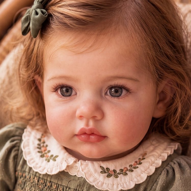 [Pre-Order] Babeside Maisie 20&rdquo; Vinyl Reborn Girl Doll &ndash; Hand-Rooted Hair, Blue Eyes & Green Dress