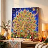 DIY Special Shape Diamond Painting Pearl Art With Inner Frame Kit 25x25cm(Light-up Christmas Peacock)