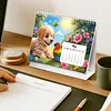 Dog 2027 DIY Paper Diamond Painting Calendar Set Special Shaped Drill Monthly Flip Tabletop Calendar Kit Handmade for Adults Beginners Gift Home Office Decor
