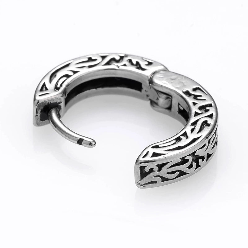 1 Pair Halloween Gothic Vintage Style Rose Twist Polishing 316L Stainless Steel Earrings