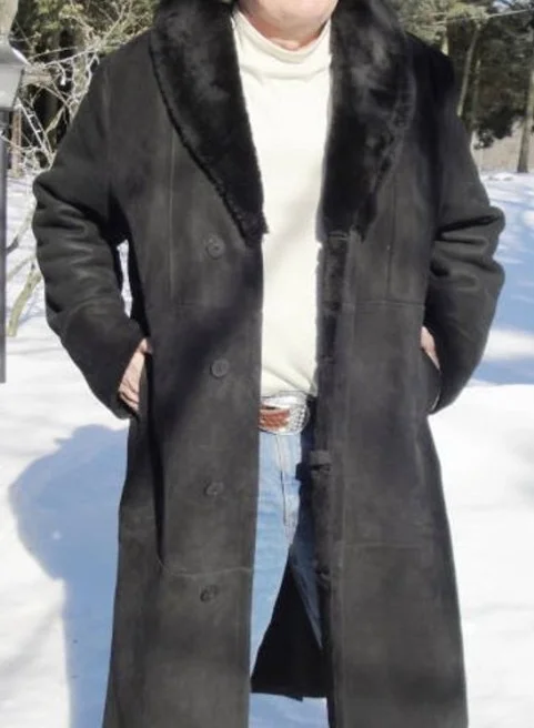 Mid-Length Winter Deerskin Jacket VangoghDress