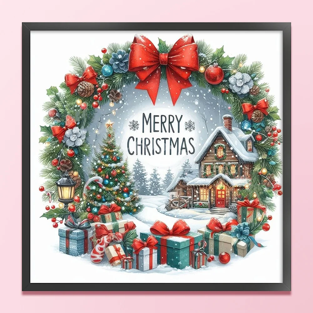 14CT Full Counted Cross Stitch Kit - Christmas Cottage (40*40cm)