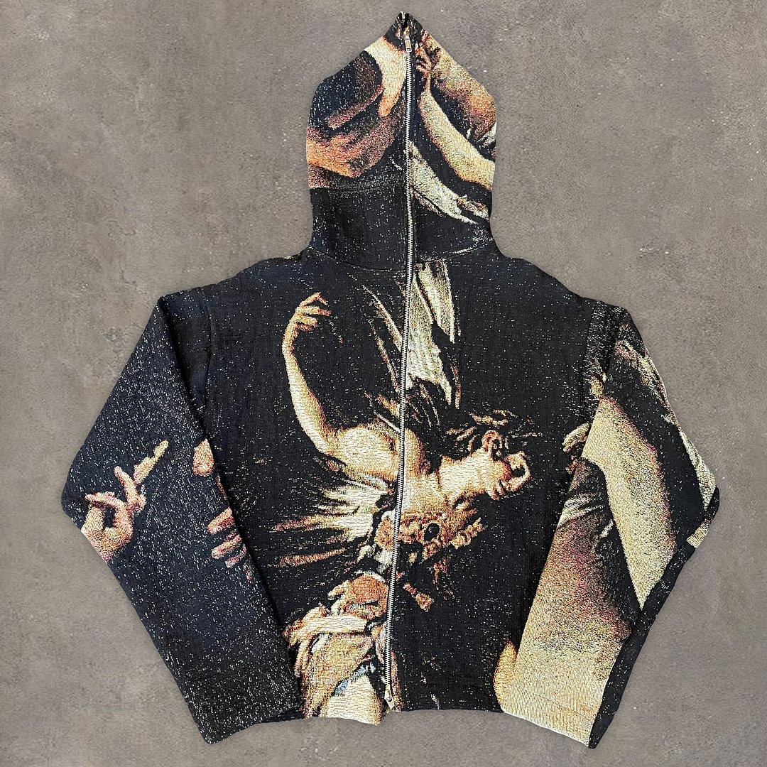 Tide brand street fashion full zipper fashion hoodie