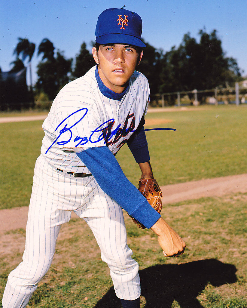 BUZZ CAPRA NEW YORK METS ACTION SIGNED 8x10