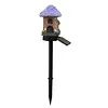 Solar Fairy-Tale Mushroom Cottage Landscape Pathway Light Waterproof LED Outdoor Lawn Lamp Courtyard Decoration Light for Spring Garden Walkway Patio Yard Backyard