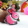 Rabbit Beaded Counted Cross Stitch Ornament Kit Cross Stitch Bead Keychain (B)