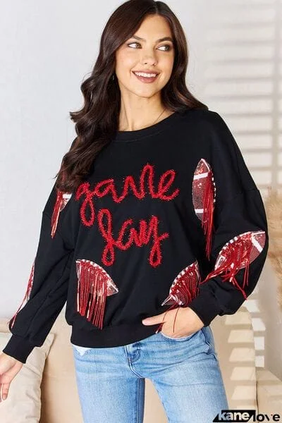 Rugby Sequin Round Neck Sweatshirt