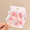 Fairy Flower Gauze Beads Hair Bands Scrunchies for Kids