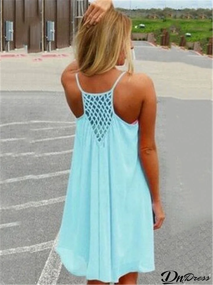 Summer Sleeveless Chiffon Coral Dress