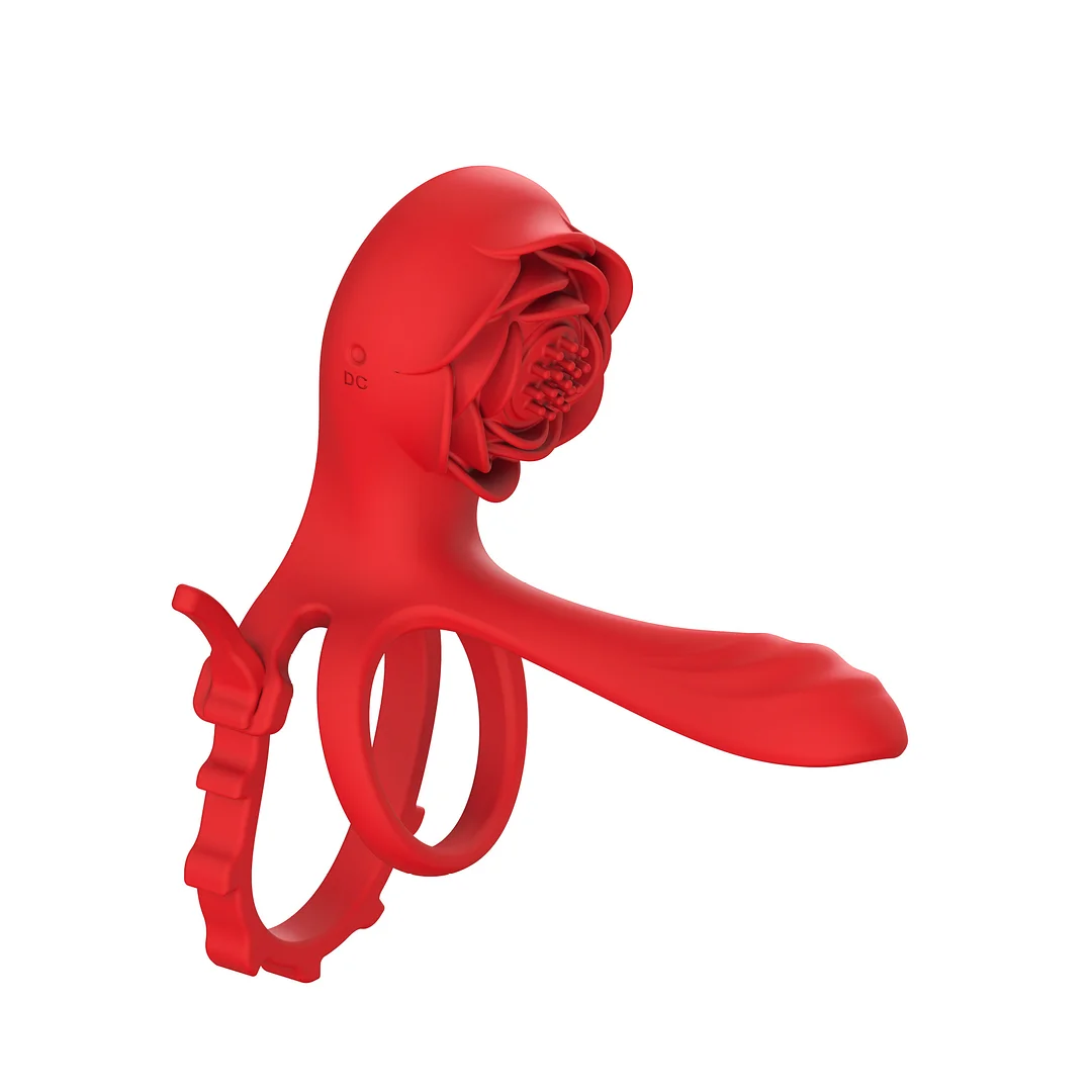 Adjustable App Remote Control Rose Penis Rings & G-spot Vibrator - Rose Toy