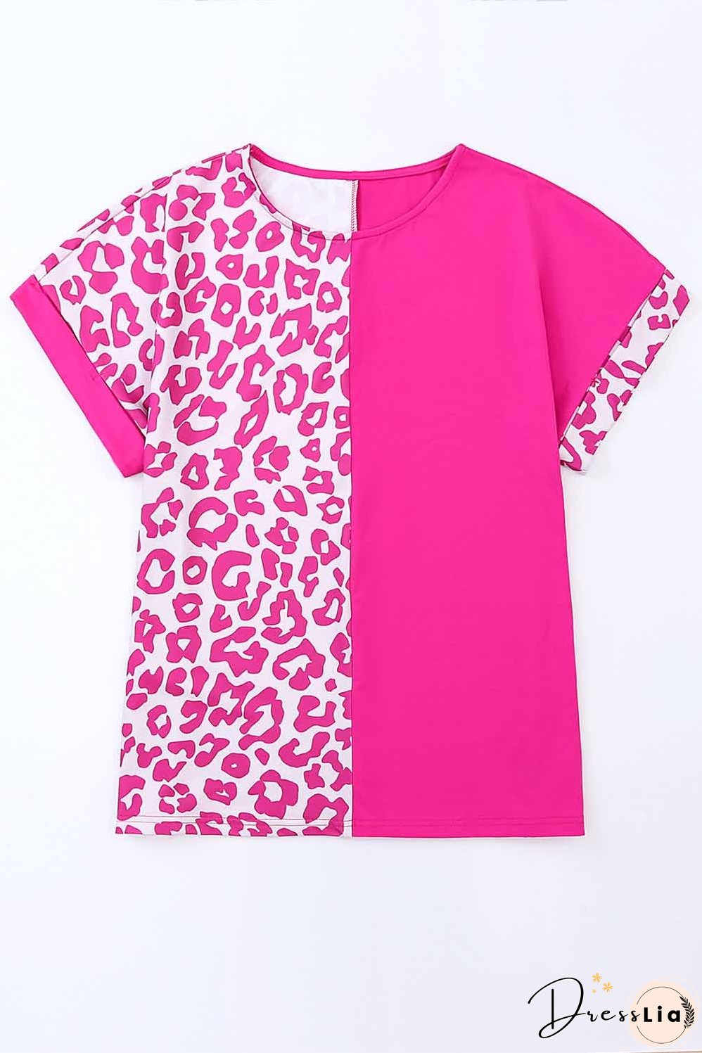 Half Leopard Patchwork Top