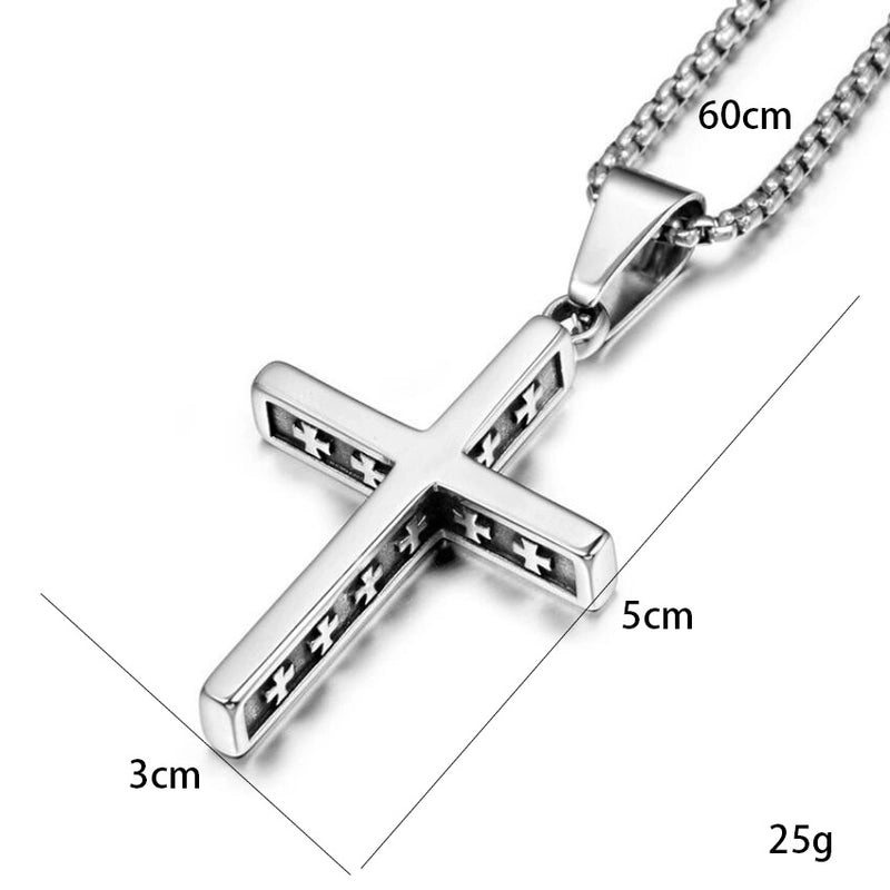 Retro Punk Cross Axe Alloy Titanium Steel Iron Plating Men’s Pendant Necklace Men Pendant Necklaces