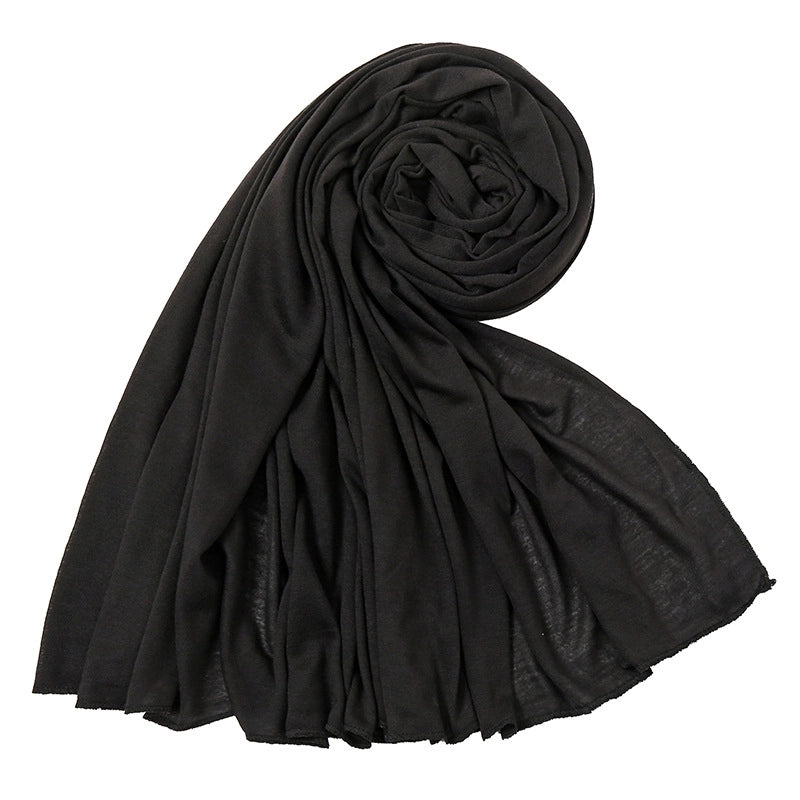 Women’s Minimalist Solid Color Mercerized Cotton Winter Scarves