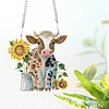 2pcs Cow 2D Flat DIY Diamond Painting Set Diamond Art Pendant Wall Door Decor