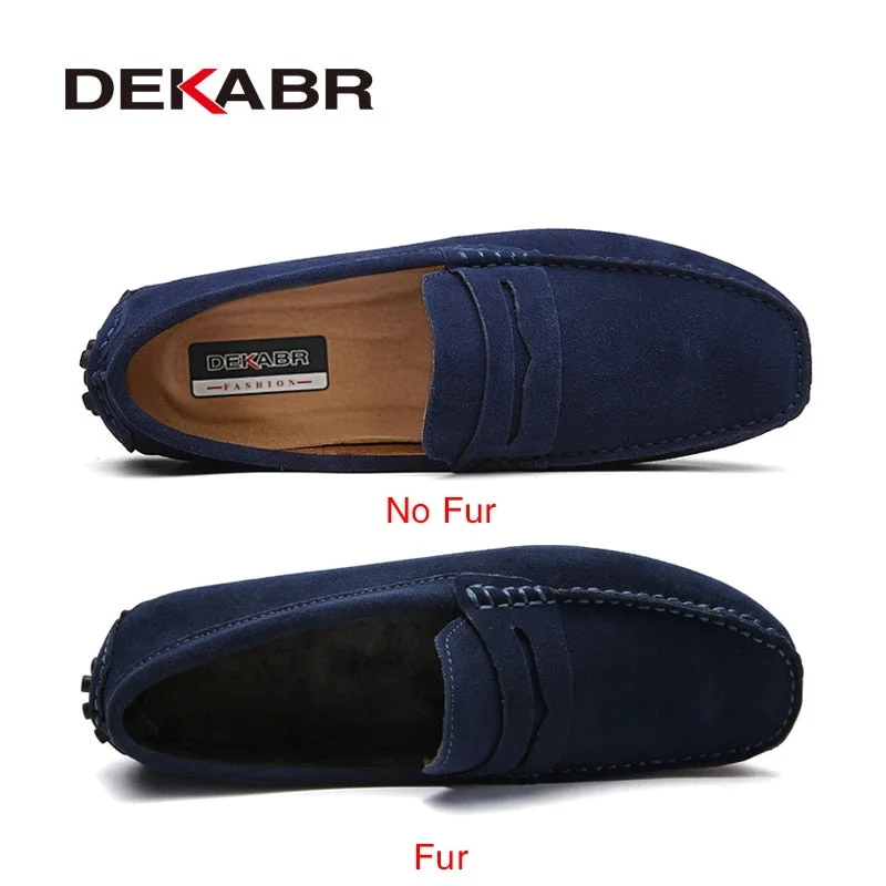 DEKABR Size 49 Men Casual Shoes Fashion Men Shoes Genuine Leather Men Loafers Moccasins Slip On Men's Flats Male Driving Shoes