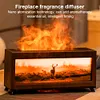 Fireplace Air Humidifier with Remote Control Essential Oil Diffuser (White EU)