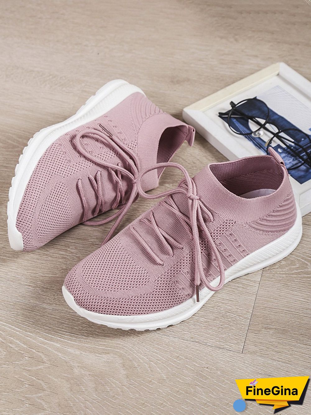 Flyknit Lightweight Soft Sole Lace-Up Sneakers