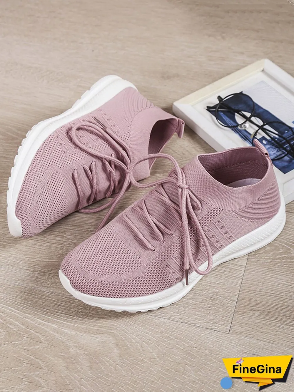 Flyknit Lightweight Soft Sole Lace-Up Sneakers