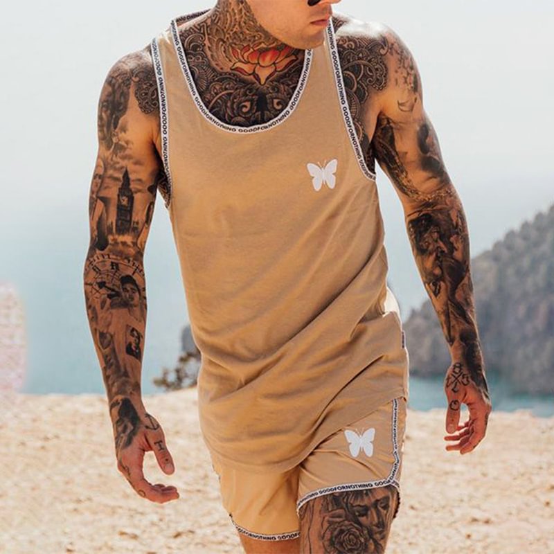 Men's Outdoor Sporty Cozy Vest Shorts Set