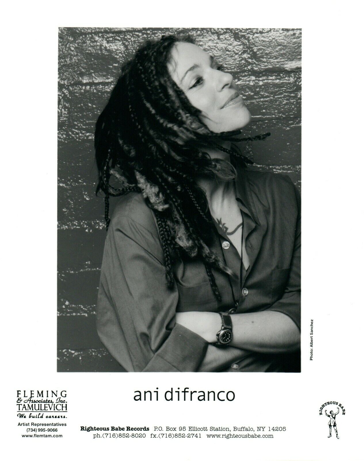 ANI DIFRANCO Folk Rock Music 8x10 Promo Press Photo Poster painting Righteous Babe Records